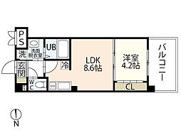ＰＬＡＣＩＤＯ宇品 12階1LDKの間取り