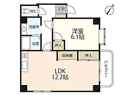アメニティ庚午 4階1LDKの間取り
