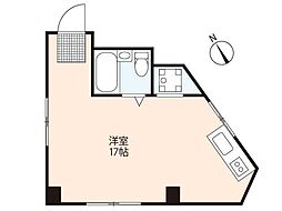 1969ビル 5階ワンルームの間取り
