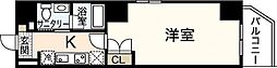 ウイング稲荷町 2階1Kの間取り