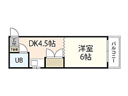 東雲コーポ 5階1DKの間取り