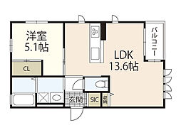 間取図画像 1LDK