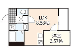 エフコート1 1LDKの間取図画像