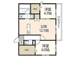 広島市南区東雲1丁目マンション 2LDKの間取図画像