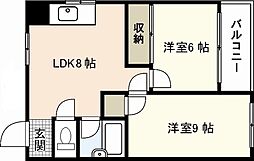 木寅ビル 2LDKの間取図画像