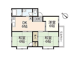 タウニー国川 3DKの間取図画像
