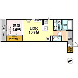 アネシス寺家A 1LDKの間取図画像