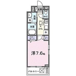 リュウミエール 1Kの間取図画像