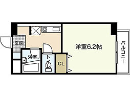 パドマハイツ・キド2 1Kの間取図画像
