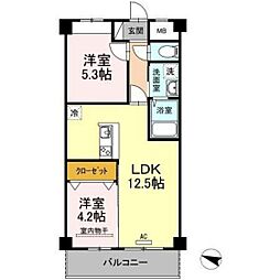 OTO寺家駅前 2LDKの間取図画像