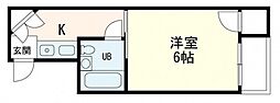 GRADO宇品ドゥエ 1Kの間取図画像