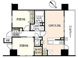 プレサンスロジェ昭和町ザ・レジデンス 1SLDKの間取図画像