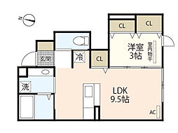 アップヒルズ 1LDKの間取図画像