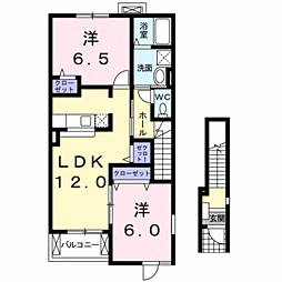 ハヤテ2 2LDKの間取図画像