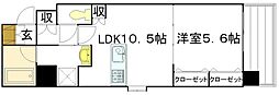 ウェスティン鉄砲町 1LDKの間取図画像