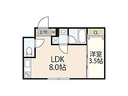 仮称)S-MOVE庚午北NEO 1LDKの間取図画像