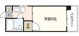 コーポ中広 1Kの間取図画像