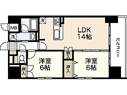 ウイング宝町サード 2LDKの間取図画像