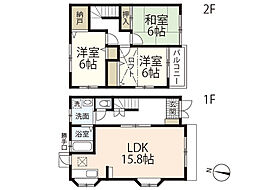 オークス天畠ハイタウンA 3SLDKの間取図画像