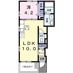 クラールコスモス 1LDKの間取図画像