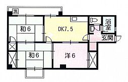 上野ビル 3DKの間取図画像