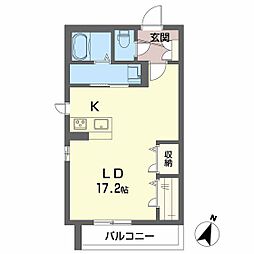 クレール西霞 ワンルームの間取図画像