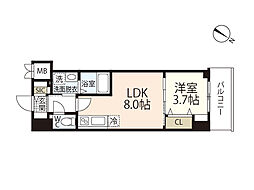 S-RESIDENCE広島駅enable 1LDKの間取図画像