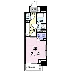 SkyBlue・淑 1Kの間取図画像
