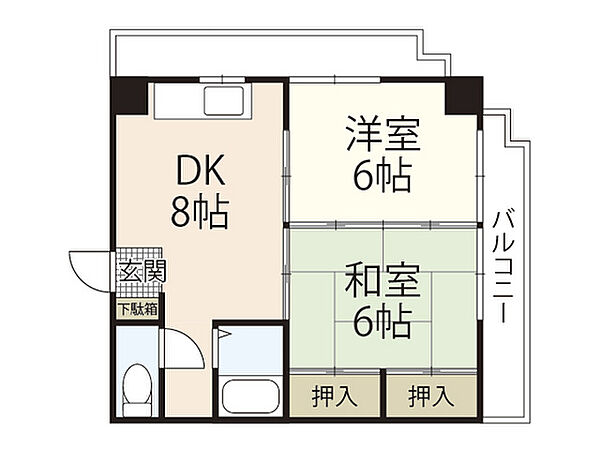 SKビル河原町 ｜広島県広島市中区河原町(賃貸マンション2DK・4階・42.84㎡)の写真 その2