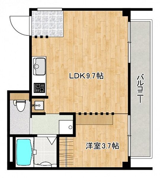 バール千田町ビル ｜広島県広島市中区千田町2丁目(賃貸マンション1LDK・4階・34.73㎡)の写真 その2