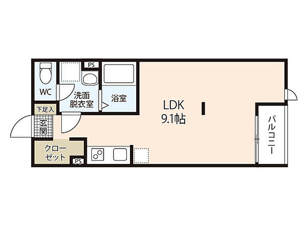 M Terrace江波二本松 ｜広島県広島市中区江波二本松2丁目(賃貸アパート1R・3階・29.65㎡)の写真 その2