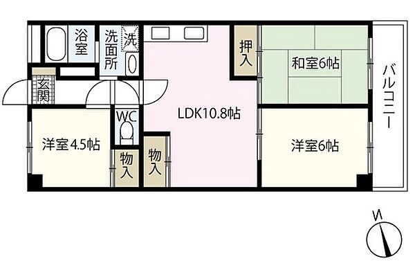 ドマーニタセイ ｜広島県広島市西区南観音6丁目(賃貸マンション3LDK・2階・60.58㎡)の写真 その2