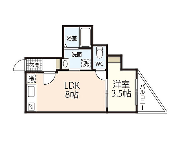 リノリノアパートメント千田 ｜広島県広島市中区南千田西町(賃貸アパート1LDK・3階・26.47㎡)の写真 その2