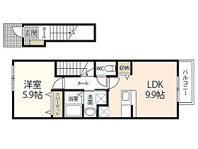 アウローラ  ｜ 広島県広島市中区江波二本松2丁目（賃貸アパート1LDK・2階・42.37㎡） その2