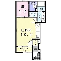 広島県安芸郡府中町山田4丁目（賃貸アパート1LDK・1階・37.93㎡） その2