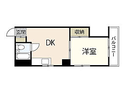 岡野ビル 2階1DKの間取り