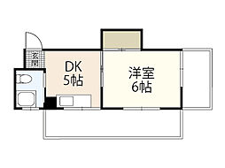 ふじビル 1Kの間取図画像