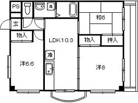 広島県安芸郡府中町茂陰1丁目（賃貸マンション3LDK・2階・66.24㎡） その2