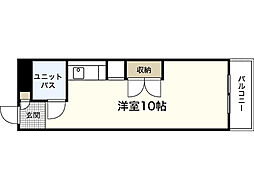 アベニューなかひろ 2階ワンルームの間取り