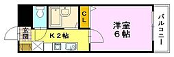 カーサ南堀川 1Kの間取図画像