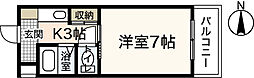 新庄パークビル 1階1Kの間取り