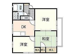 サンフラワーイイダ 1階3DKの間取り