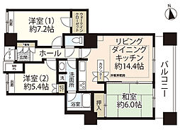 アーバンビューグランドタワー 33階3LDKの間取り