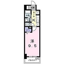 カーサ　ヴィオラ 6階1Kの間取り