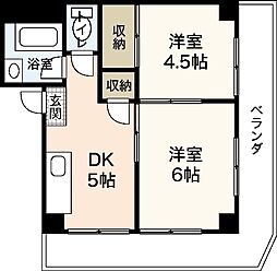 レーベンカワムラ 2DKの間取図画像