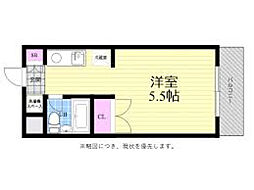 メゾン・ド・セレニテ 2階ワンルームの間取り