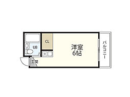 リーガル・ポイント ワンルームの間取図画像