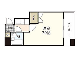 川崎第2ビル 1階1Kの間取り