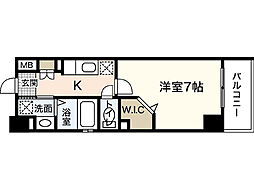 Legend　Palace（レジェンドパレス） 6階1Kの間取り