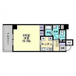 ディアメゾン十日市 4階1Kの間取り